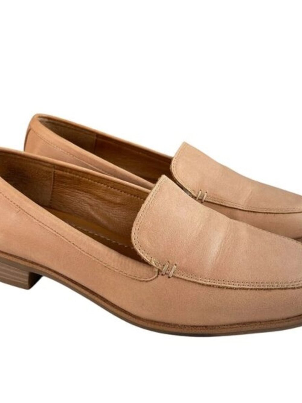 Lucky Brand Laurien Women's Loafers 7M Leather Rose Tan Square Toe Slip‑On Flats